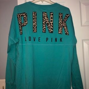 PINK cheetah/teal Long Sleeve
